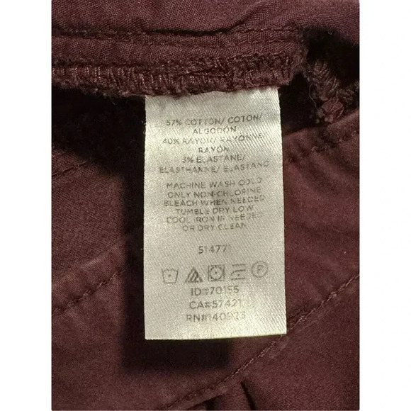 Ann Taylor Loft Made And Loved Petite Size 8 Red Burgundy Velvet Skinny Pants - Picture 7 of 7